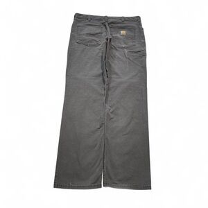 Carhartt Canvas Gray Work Pants Flat Front 34x34